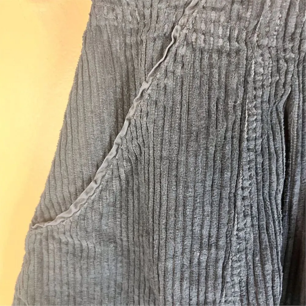 NWT Free People Corduroy Women's Size 12 Black A-Line Skirt Fringed Raw Hem Boho - Image 3