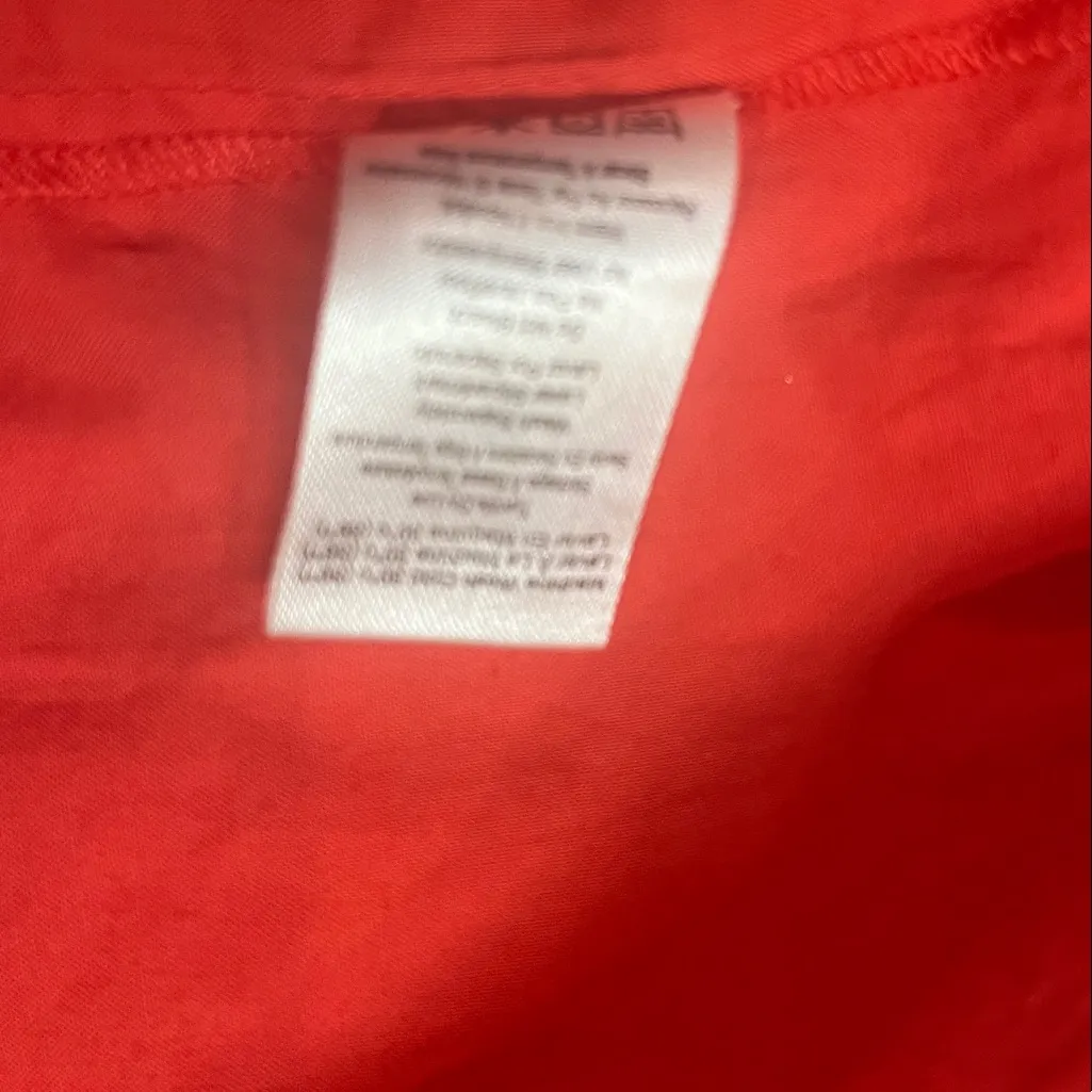 Sundry x Evereve The Anywhere dress cotton poplin tiered bright coral L - Image 9