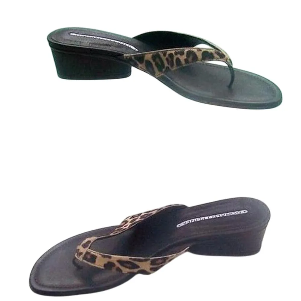 Donald Pliner Couture Congo Hair Calf Leather Shoe Sandal New Thong Sandal $225 Brown Size 6 - Image 3