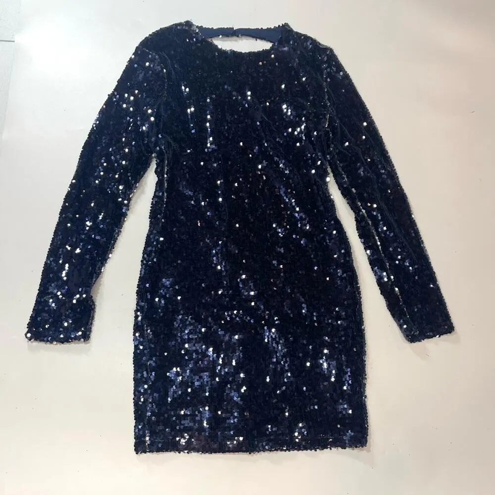 Superdown Cindi Sequin Mini Dress in Blue Small - Image 7