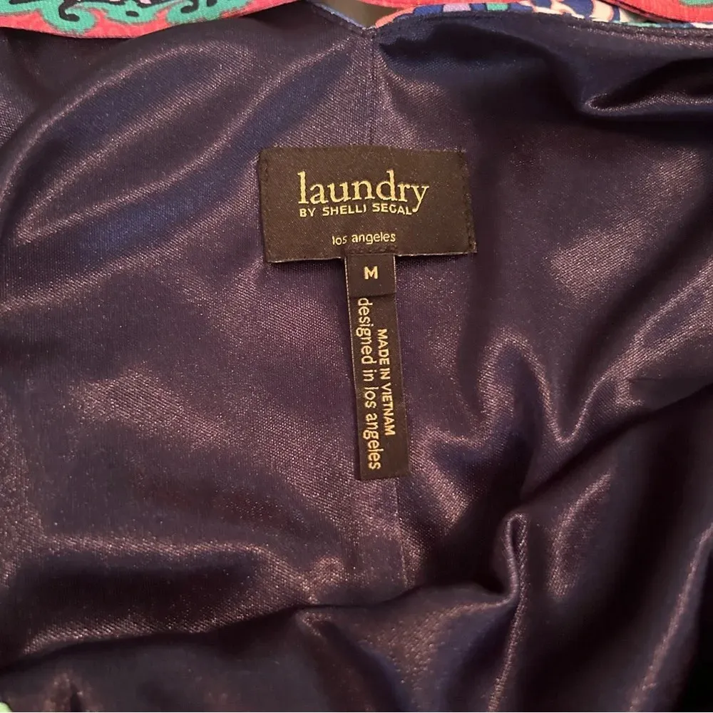 Laundry By Shelli Segal Paisley Midi Shift Dress Women’s M 3/4 Bell Sleeve - Image 3