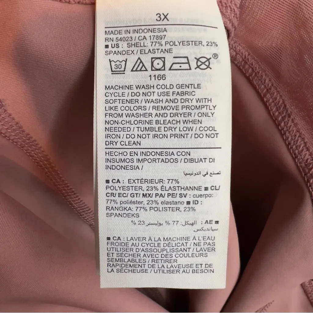 Old Navy Active Power Soft Go Dry 3X Rose Color Bodysuit w/Scoop neck 3/4 Sleeve - Image 8