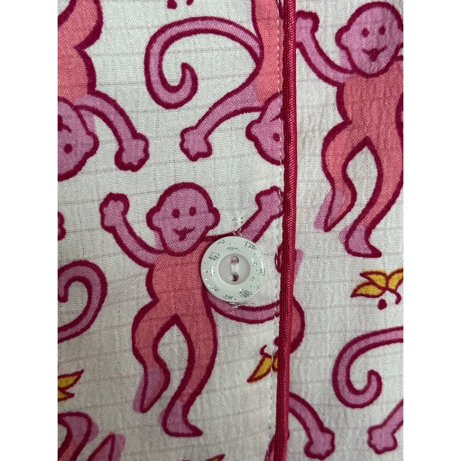 Monkey Print Pajama Shorts Set Womens Medium Cute Cozy Soft Girl Lounge PJ - Image 5