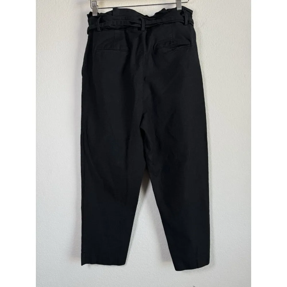 Ann Taylor Women’s Pleated Tapered Leg Tie Waist Black‎ Pants Size 10 Casual - Image 7