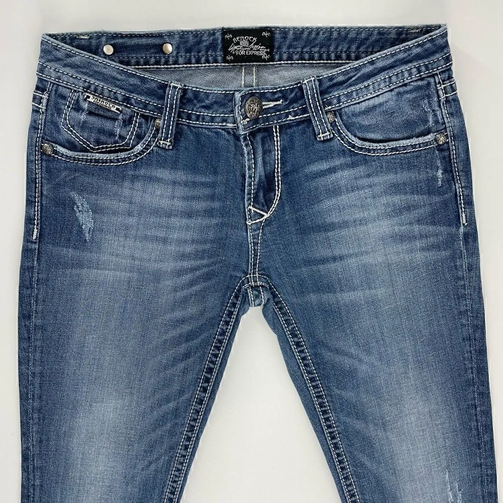 Express Rerock Low Rise Cropped Skinny Jeans - 2 - Image 4