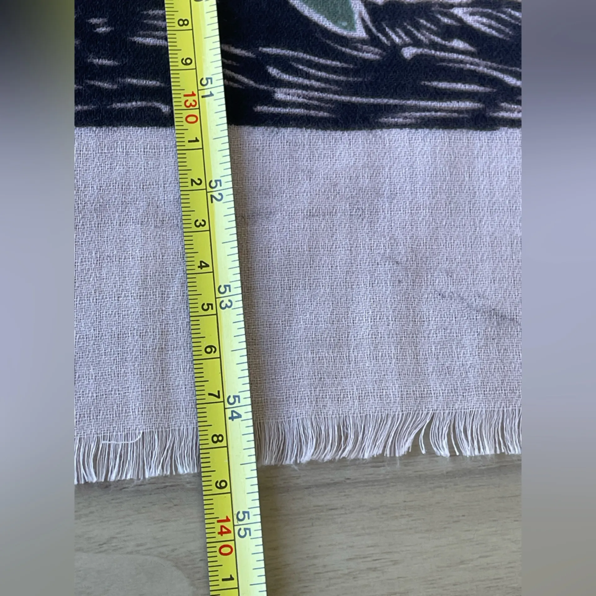 LOF Elegant Multicolor Leaf Pattern Scarf Black - Image 3