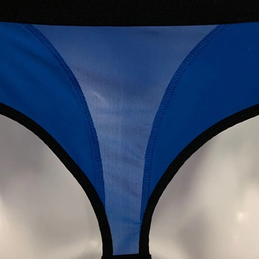 Athletic Works Sports Bra Intimates. Brigh Blue Black M 8-10 - Image 6