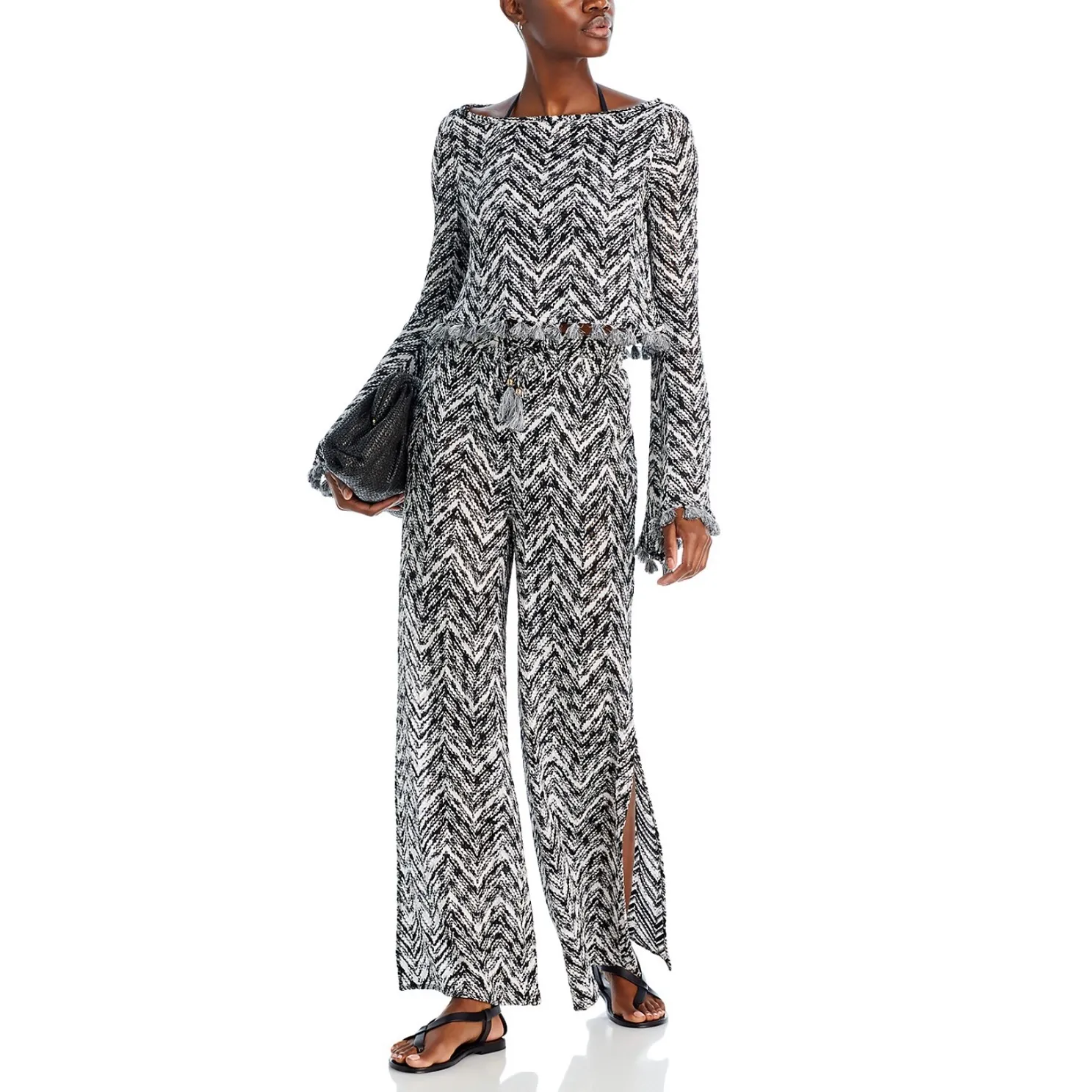 RAMY BROOK
Taytum Open Stitch Wide‎ Leg
Cover Up Pants Spacedye Chevron Small - Image 2