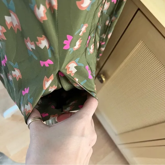 RACHEL COMEY Green Silk Midi‎ Dress Size Small - Image 5