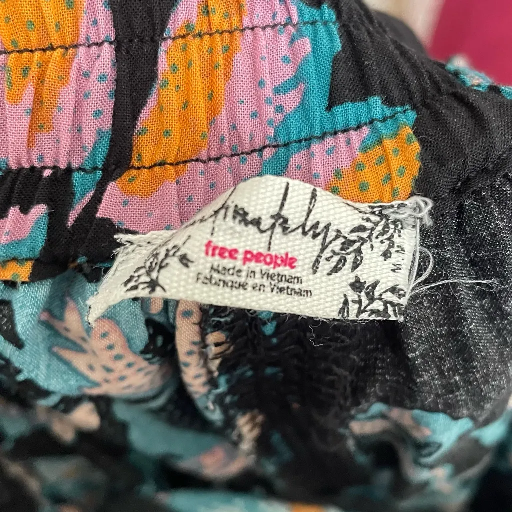 Free People Take it Easy Floral Lounge Pant in Twilight Wide Leg Medium - Image 6