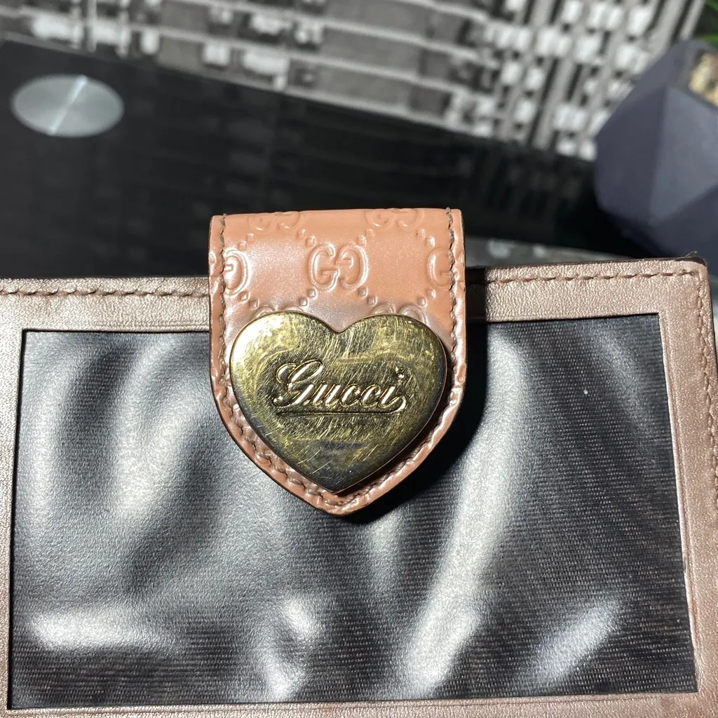 Authentic Gucci Micro GG Guccissima Heart Card Holder - Image 9