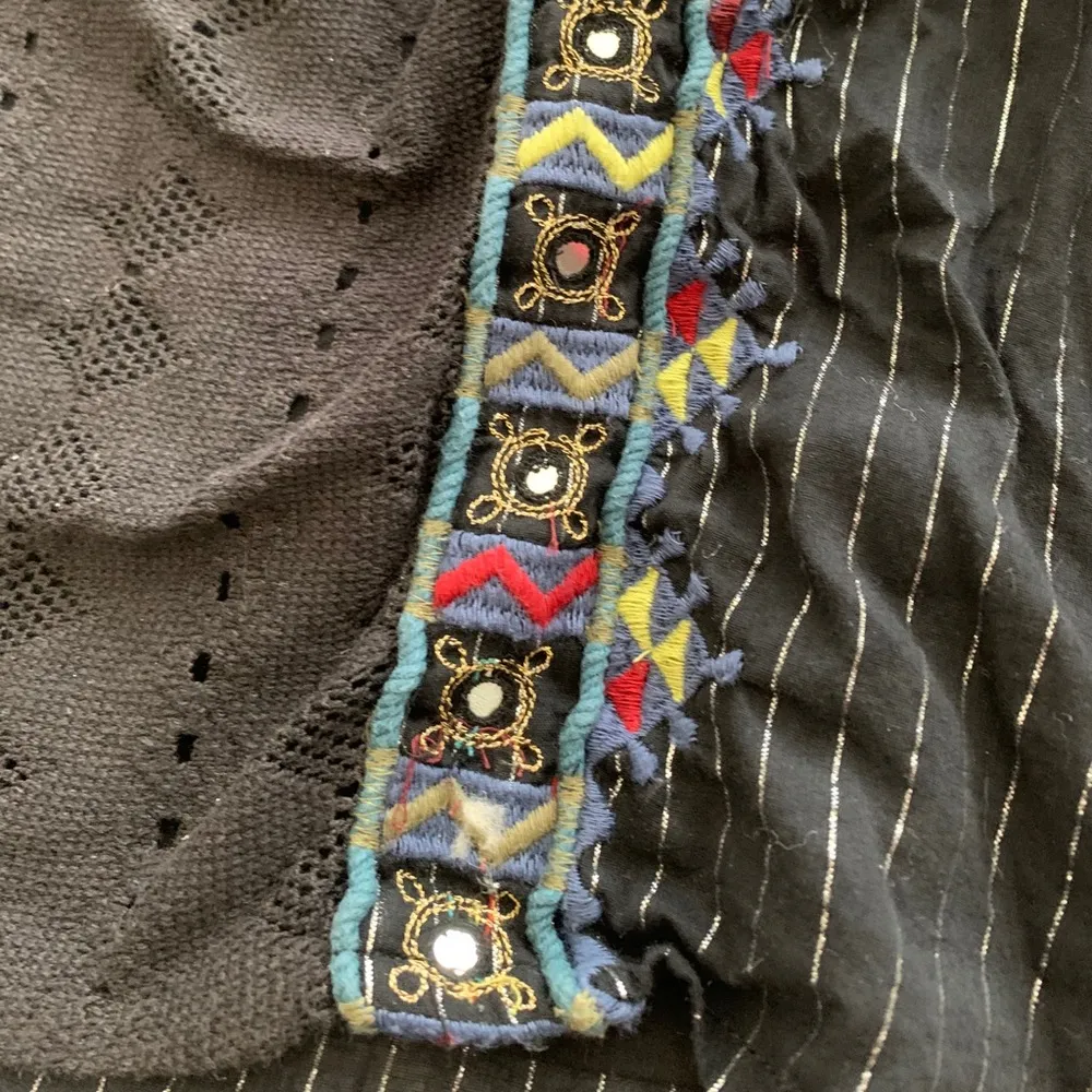 Free People BOHO Layered Beaded & Mirror Inset Dress Women Size 2 - Image 6