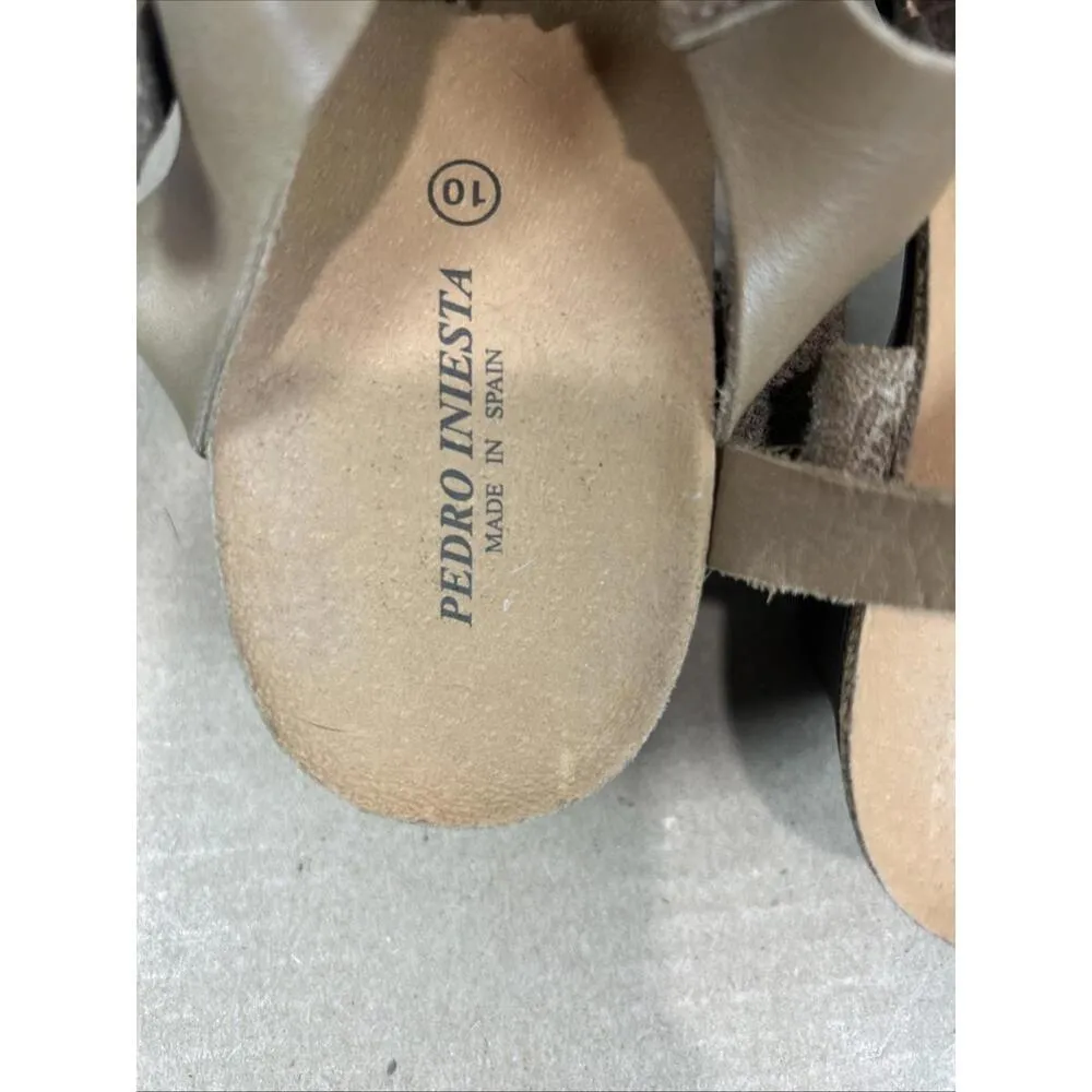 PEDRO INIESTA Tan Leather Sandals Shoes Spain Sz 10M Women - Image 7
