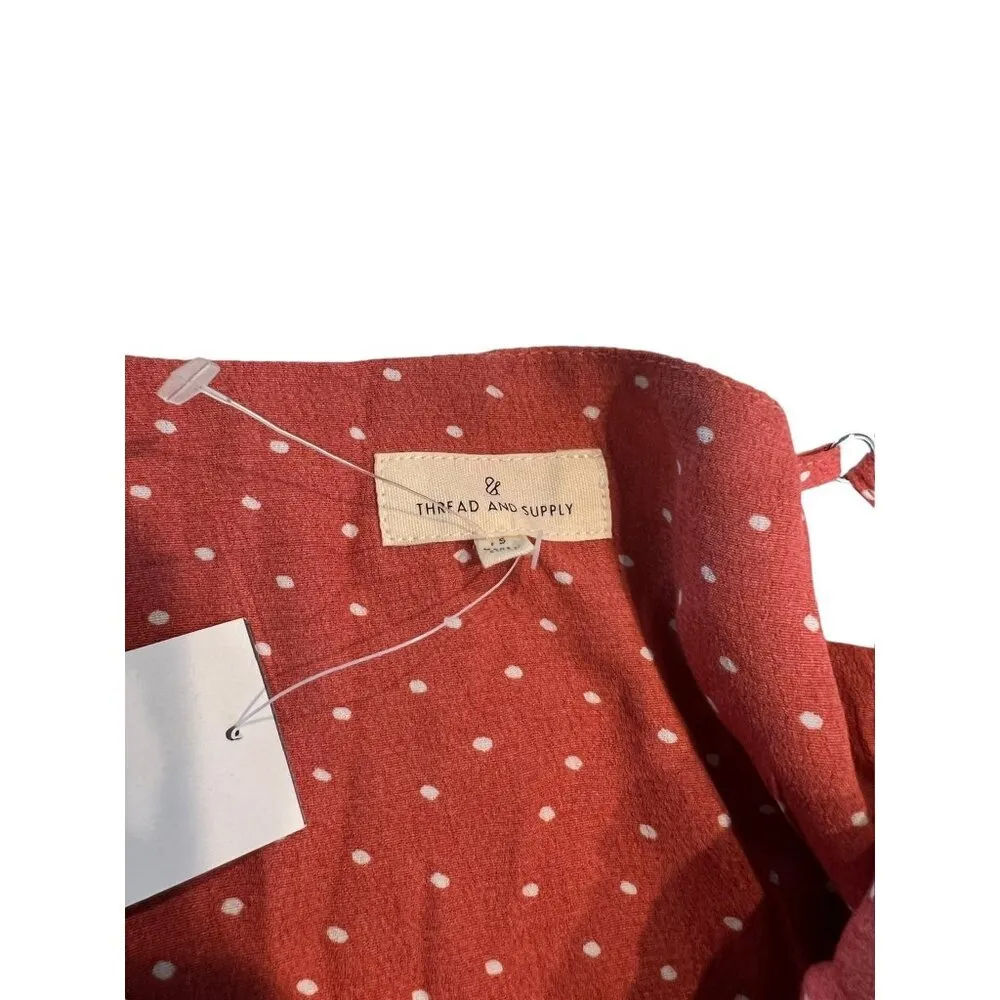 Thread And Supply Women Pink & Polk-a-Dot Sleeveless Dress - Image 4