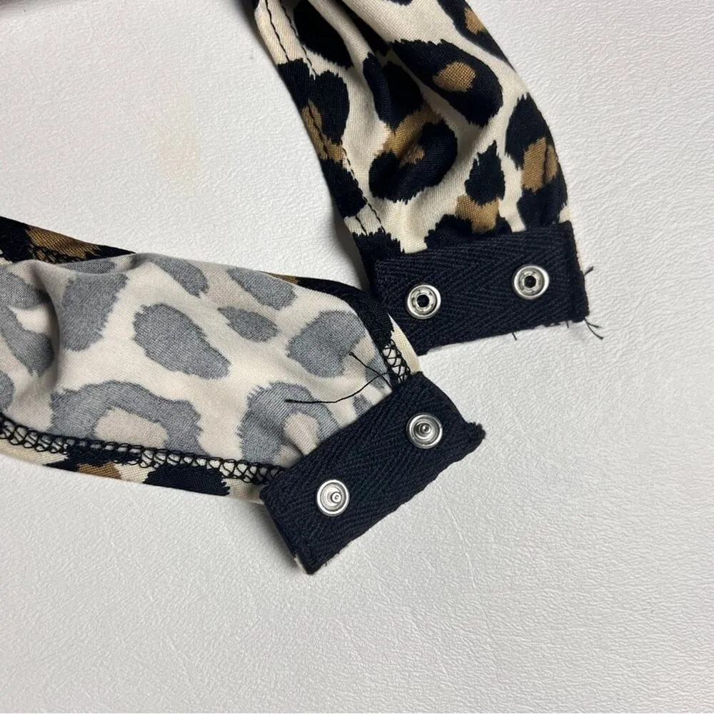 GAZE DTLA Women’s Animal Print Thin Strap Non Adjustable Strap Bodysuit Sz S Brown - Image 6