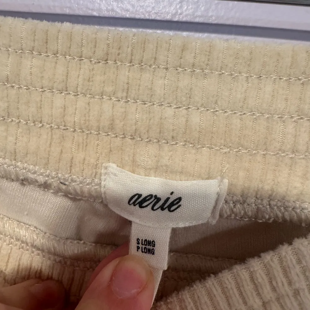 White ribbed aerie flare pants LONG - Image 2