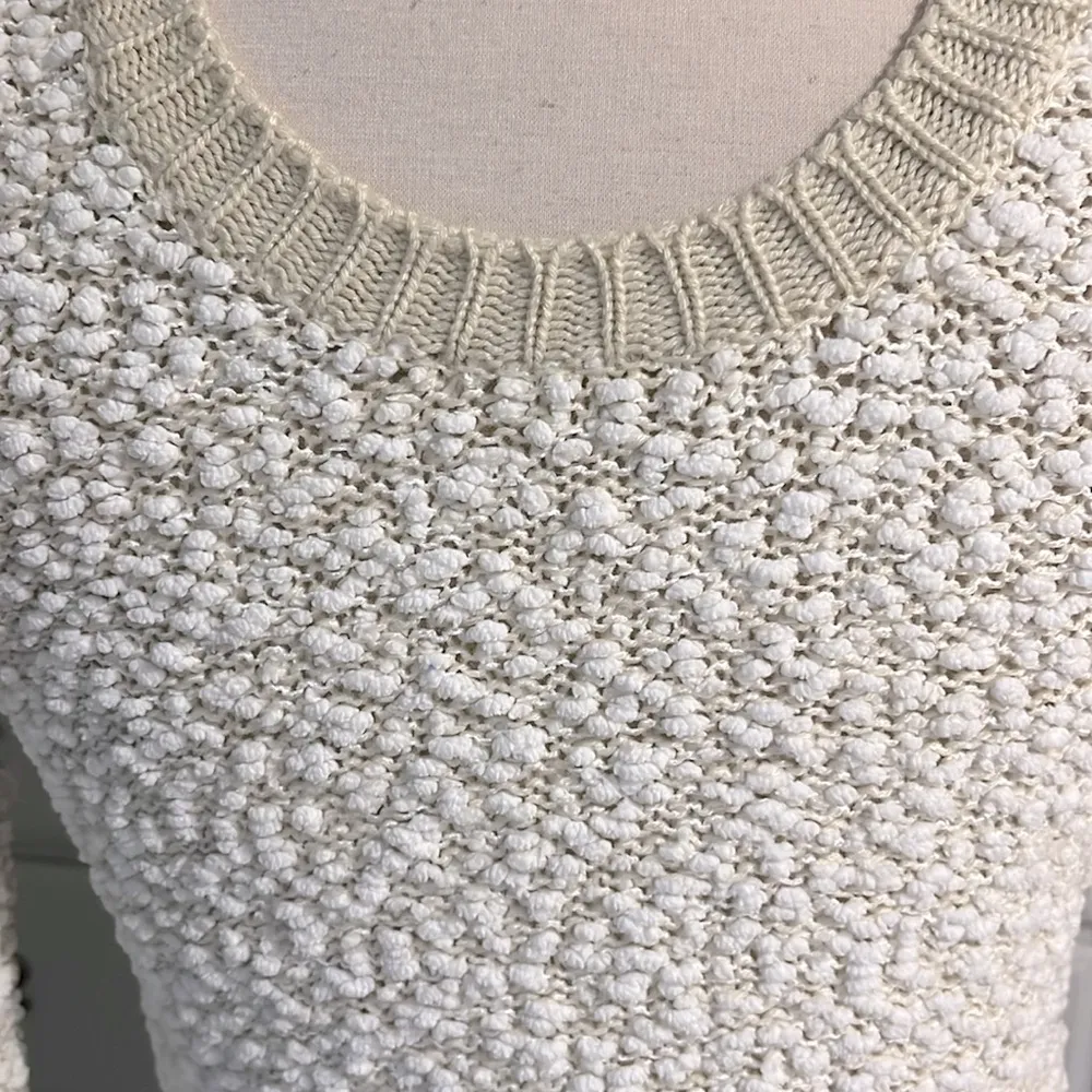 Almost Famous Beige Sweater Crewneck Popcorn Comfy Womens Small Fits XS - Image 5