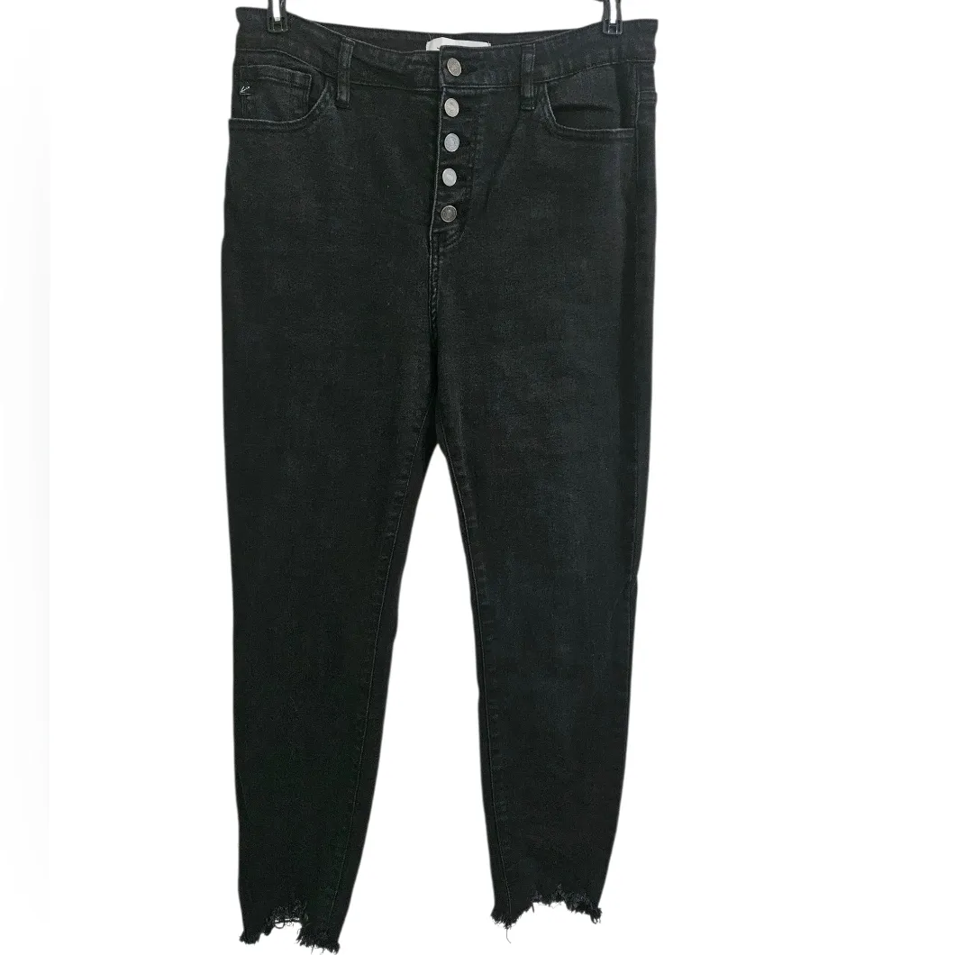 KanCan East Hartford High Rise Button Fly Black Skinny Jeans Sz 31/15 - Image 3