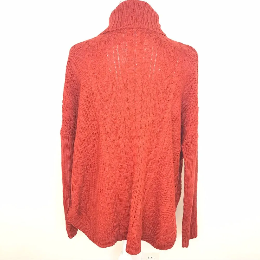 NWT Joseph A Cable Knit Rust Turtleneck Sweater - Image 5
