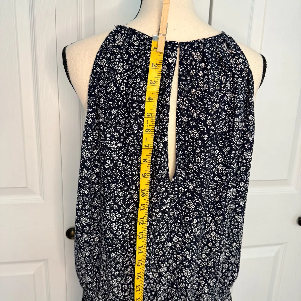 GAP Women’s Navy Floral Halter Romper with pockets size XL - Image 5