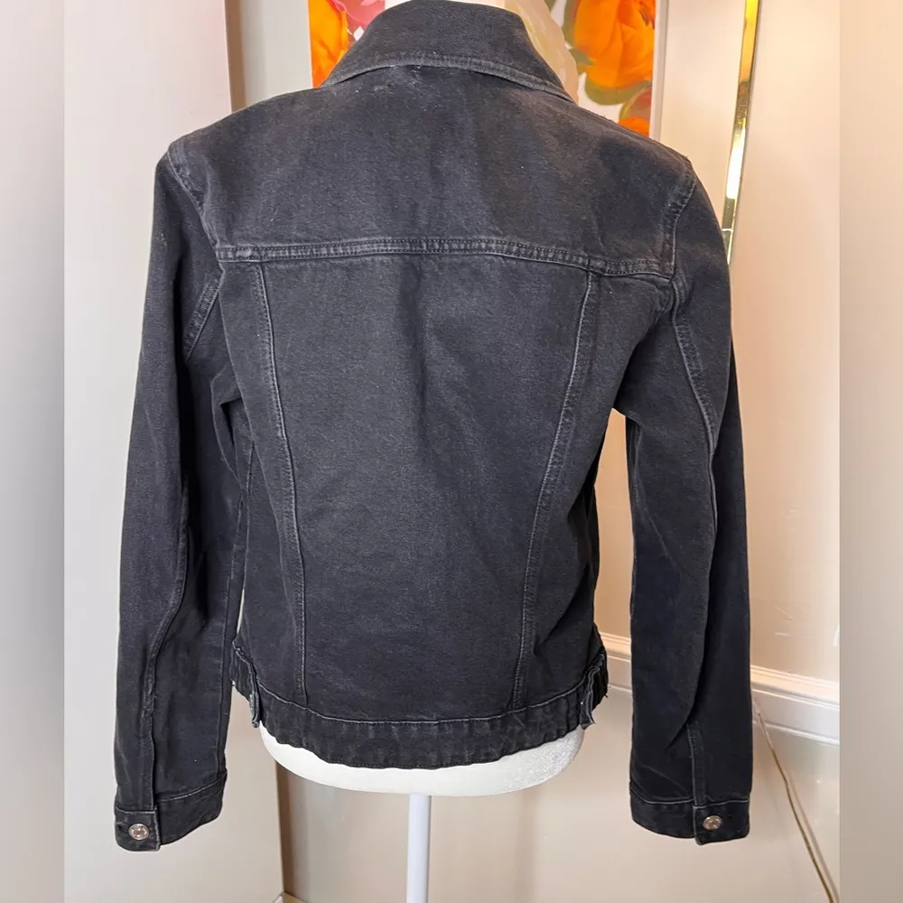 Zara black Jean jacket size small - Image 5