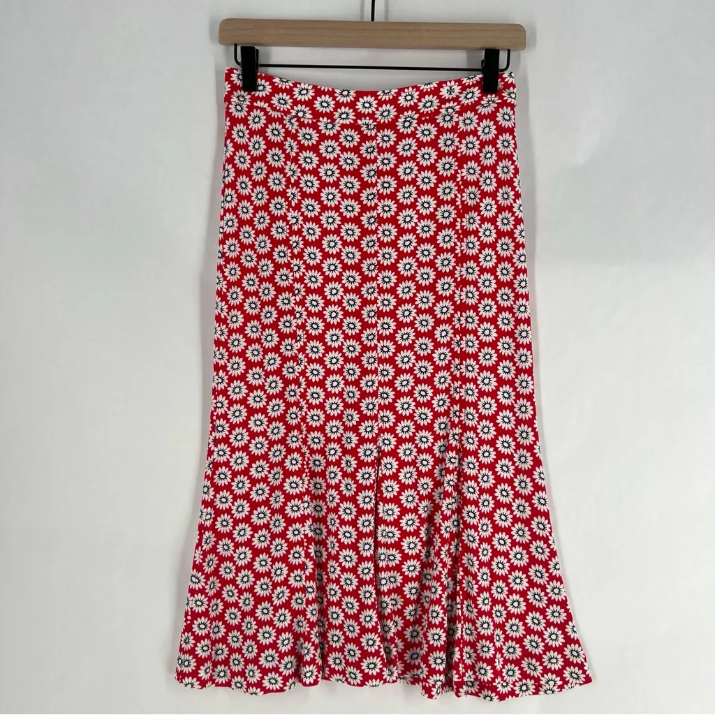 Tory‎ Burch Jada Floral Print Floral Godet Pleated A-Line Skirt Size XS - Image 2