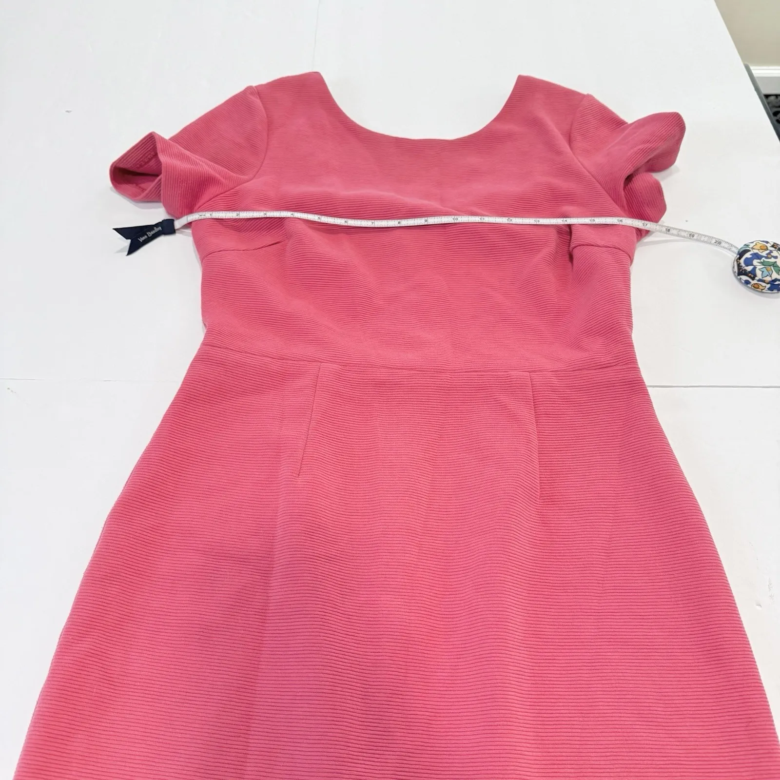 Boden Pink Short Sleeve Elsa Ottoman Ribbed Knit Sheath Dress Size 10 - Image 9