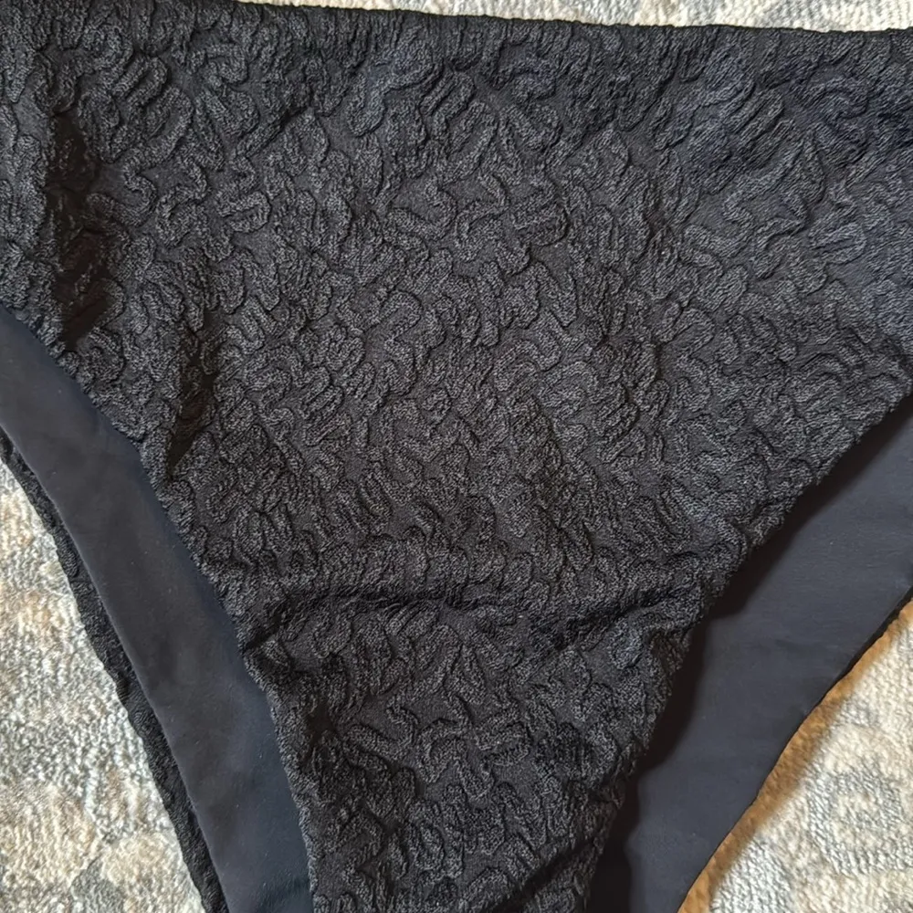 Mara Hoffman Kay Bikini Bottom Black Textured Size XL NWT - Image 7