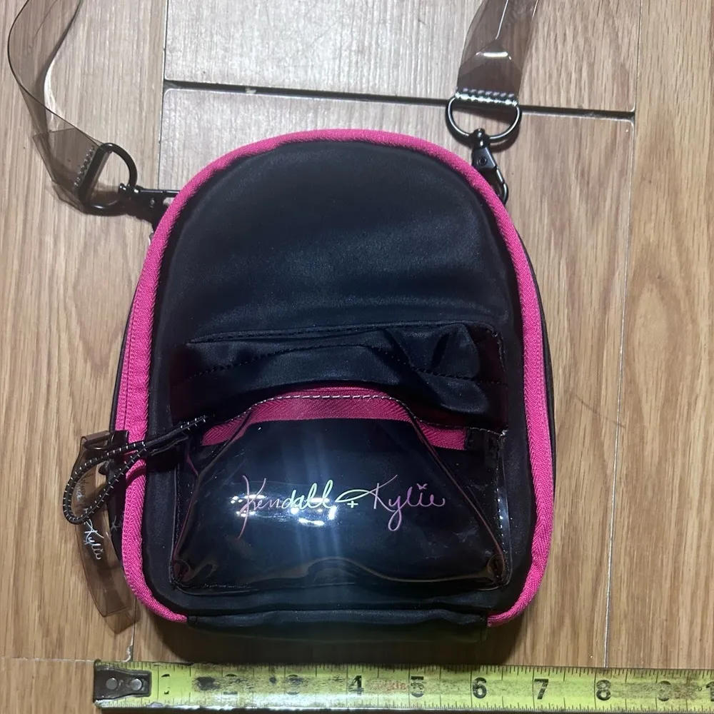 Small Stylish Black and Pink Kendall & Kylie Crossbody Bag w removable strap. - Image 5