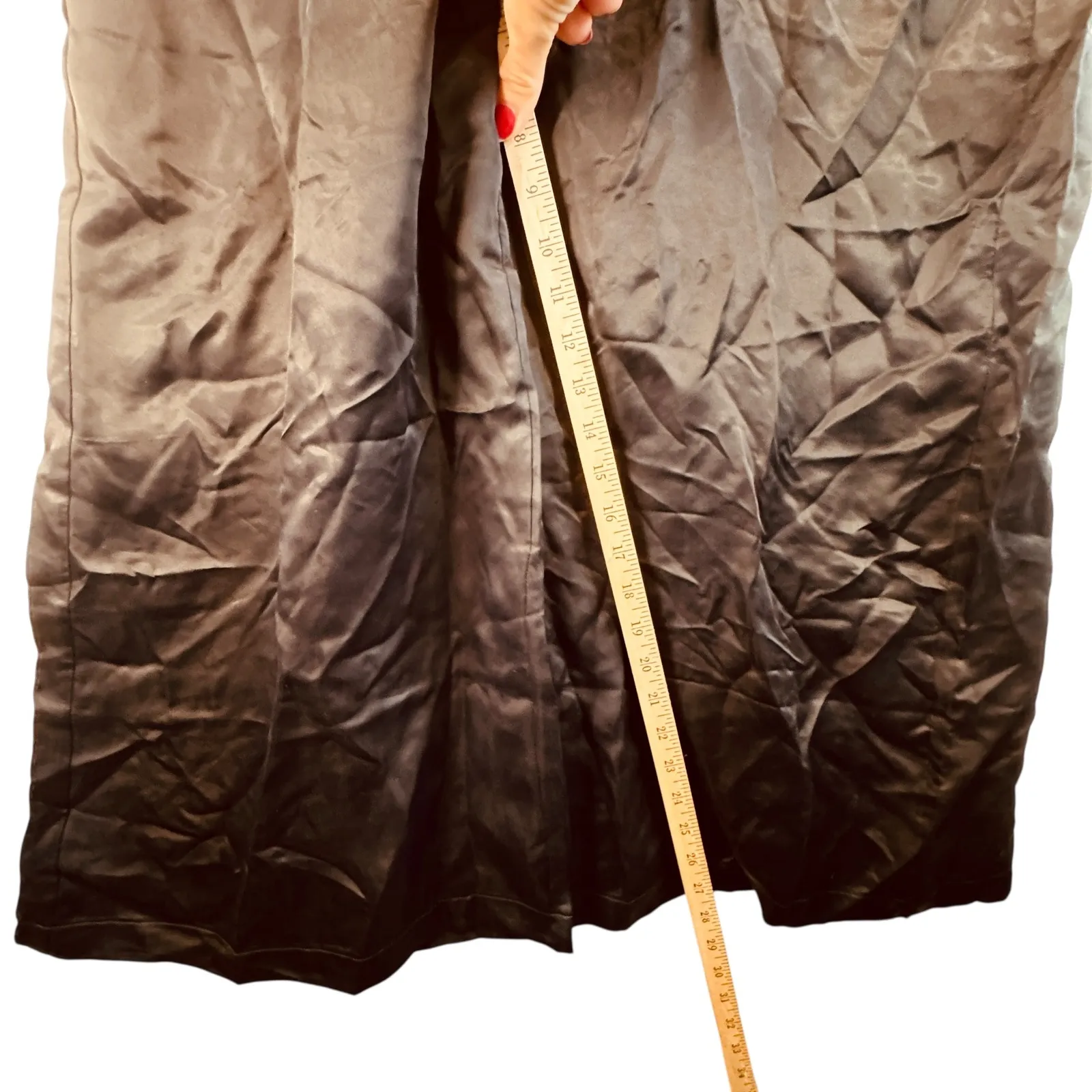 Athleta‎ Calm Cool Jumpsuit M Black Cupro Wide Leg Strappy Minimalist Chic Flowy - Image 7