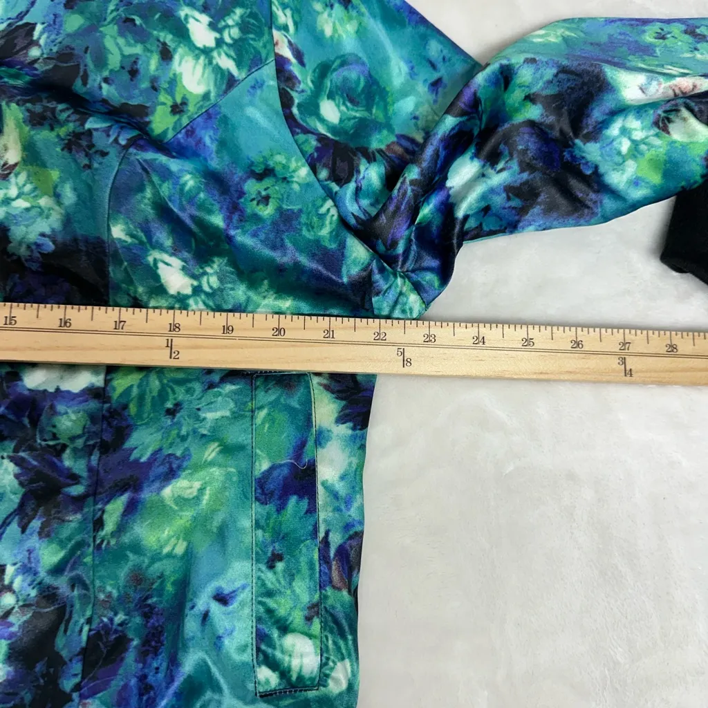 Allegra K Blue and Green Bomber Jacket - Image 5