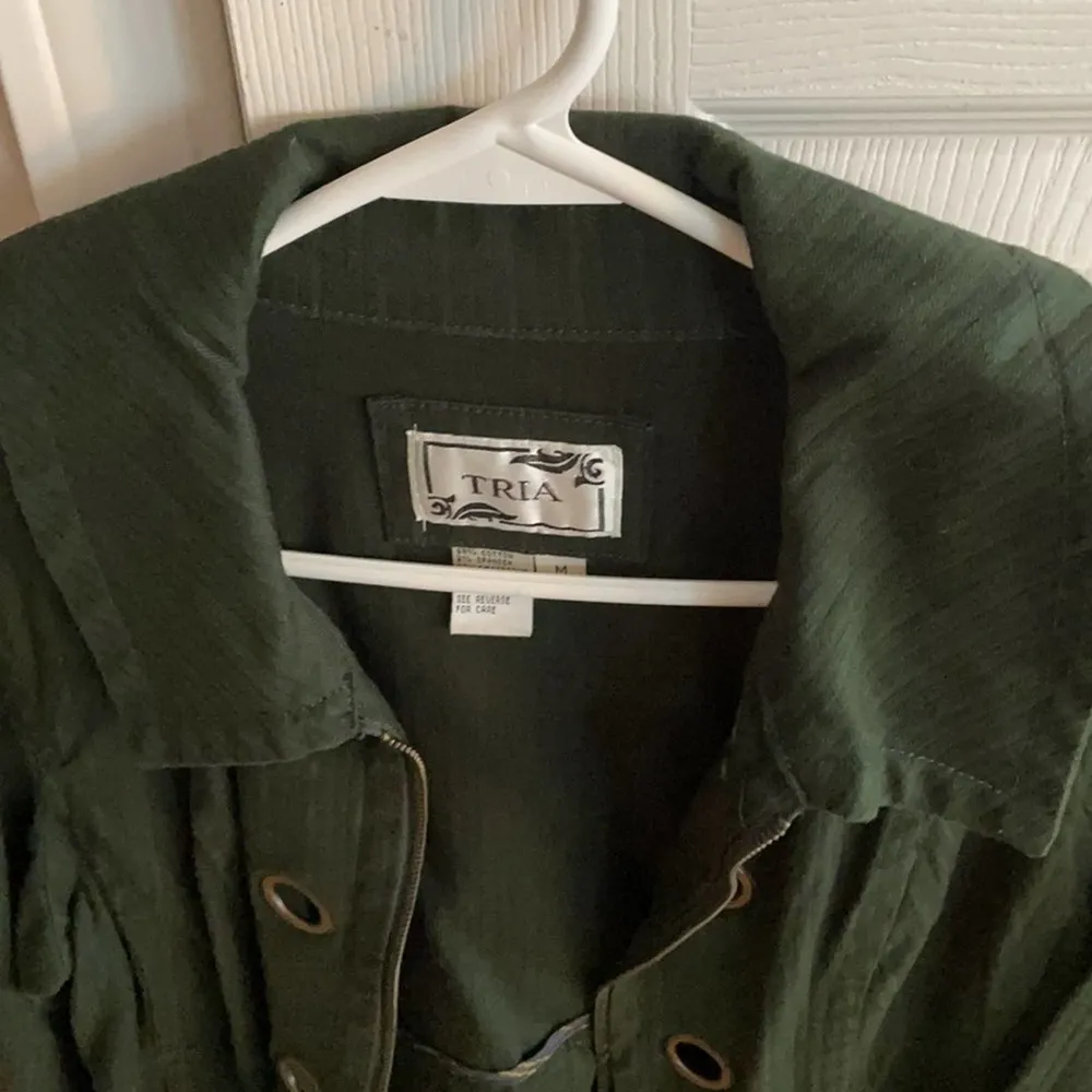 TRIA green cotton fall jacket medium - Image 4