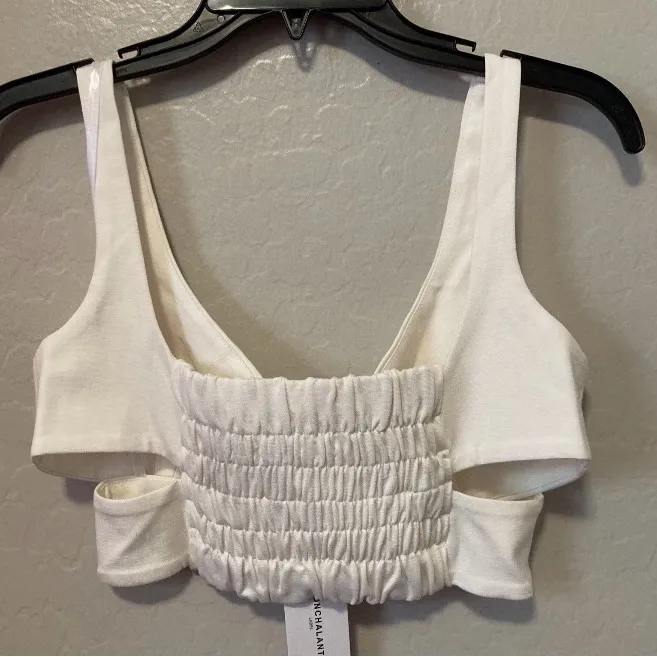 REVOLVE NONCHALANT CHERI CRISSCROSS CROP TOP | M White Size M - Image 4