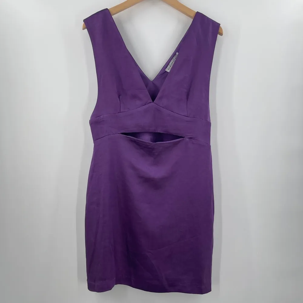 ENDLESS ROSE Dress Size Large NWT Boutique Ethel Purple Satin Cut Out Bodycon - Image 15