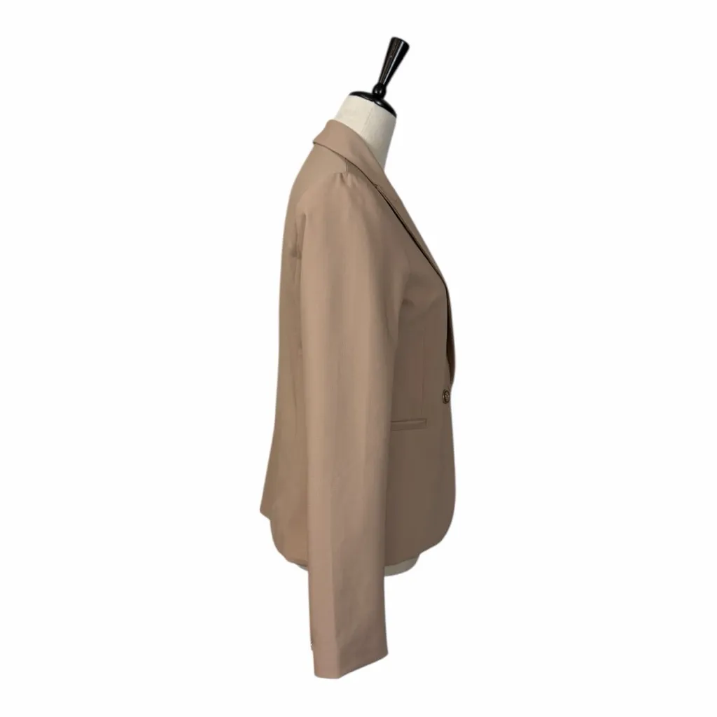 Nicole Miller Blazer Single Button Closure Tan Stretch Jacket Women’s Size Small - Image 3