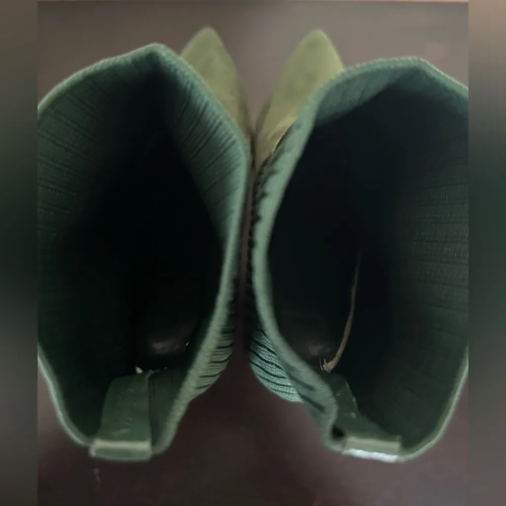 Source Unknown Forest Green Knit Ankle Booties - Image 9