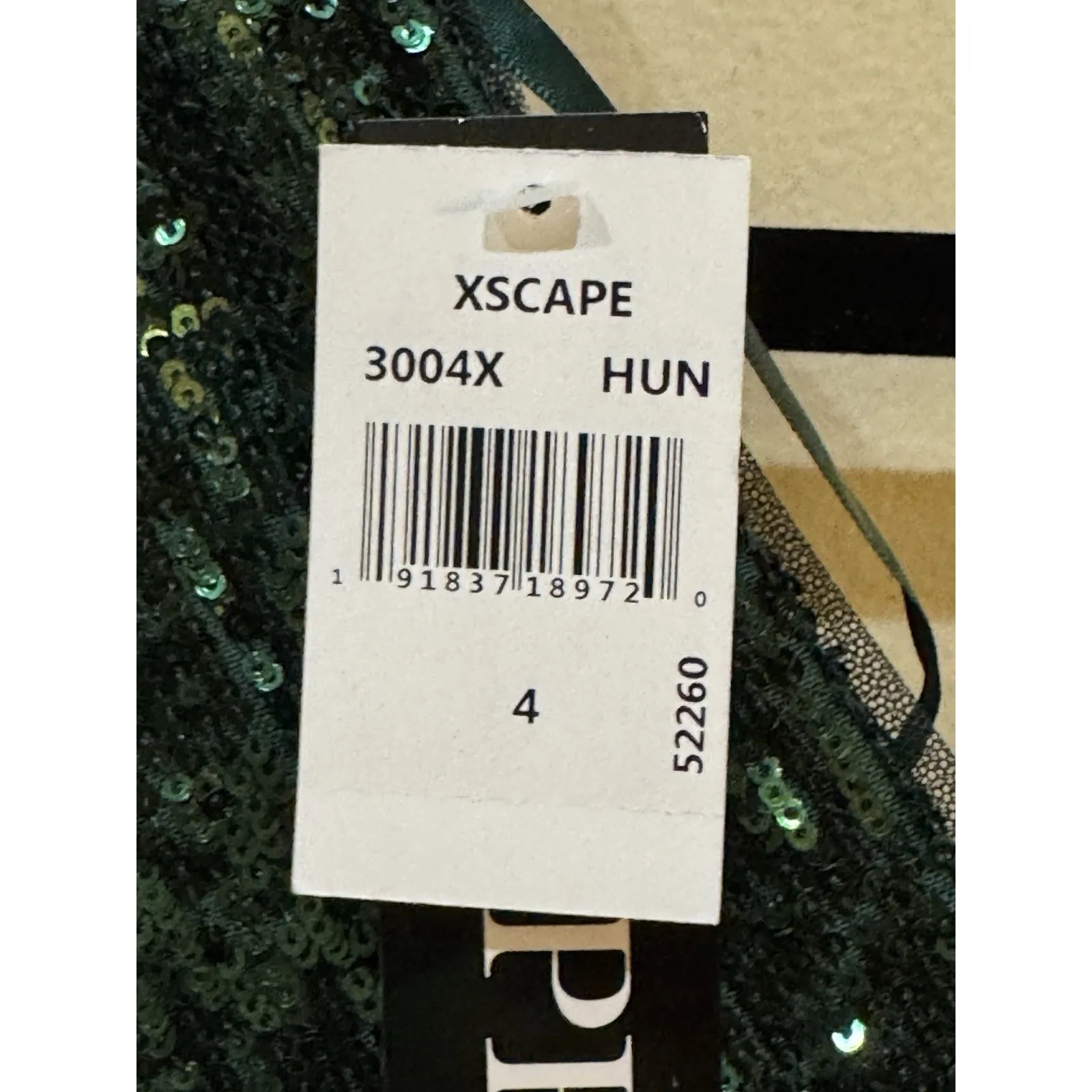 XSCAPE‎ Women's Sequinned High-Slit Evening Gown Hunter Green Size 4 - Image 6