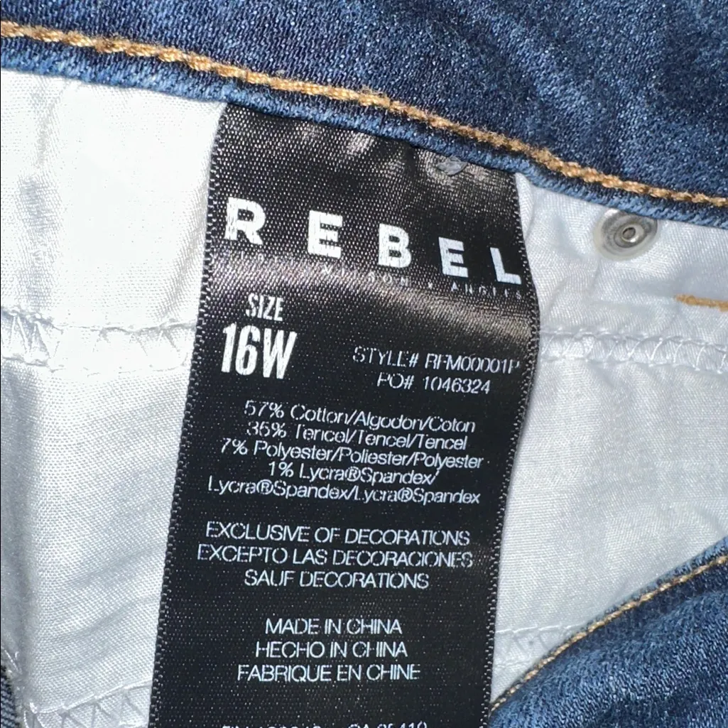Rebel Wilson Classic Blue Women's Jeans pin up skinny size 16W - Image 6