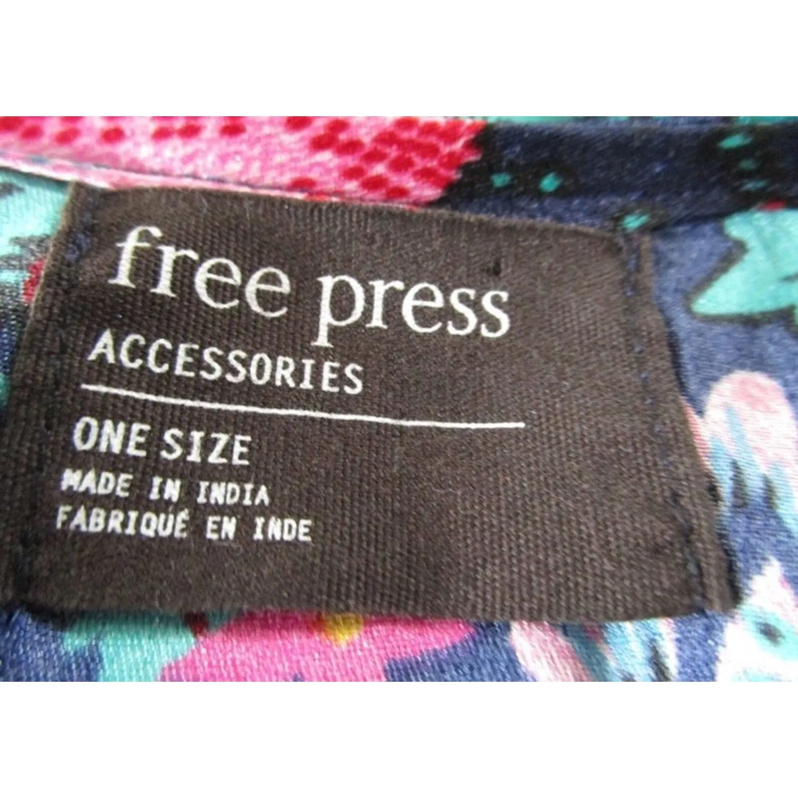 Free Press Accessories Navy Jewel Tone Satin Floral Open Robe Duster Cover Up M - Image 3