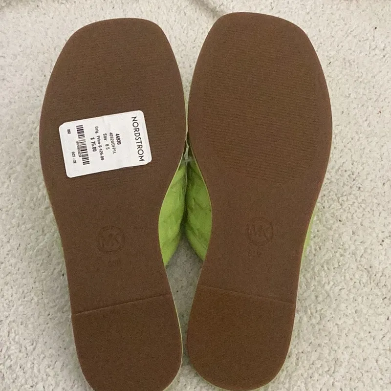 MICHAEL MICHAEL KORS Gideon Logo Embossed Slide Sandal, Limeade, Size 8.5, NWT - Image 4