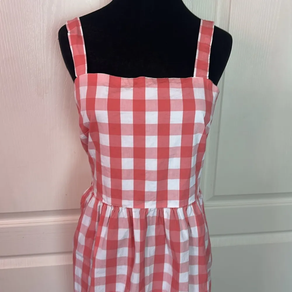 J by J CREW RED GINGHAM PLAID DRESS SUMMER - Image 3