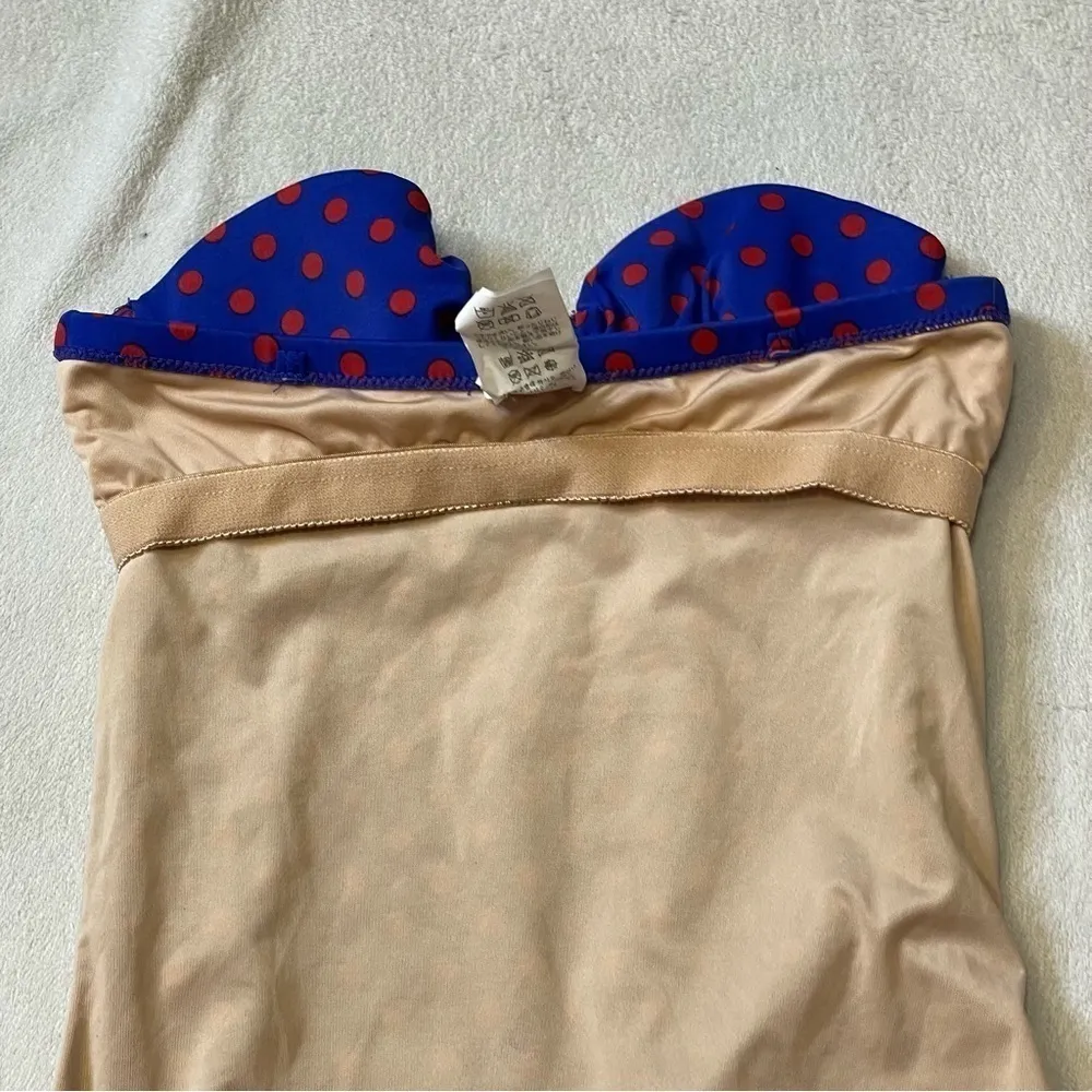 J.Crew Vintage Strapless Polka Dot Swimsuit – Blue & Red (Size 0 / XS) - Image 9