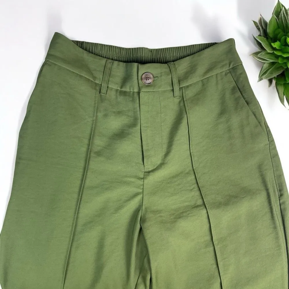 A New Day High-Rise Slim Fit Effortless Pintuck Ankle Pants in Olive - 4 - Image 9