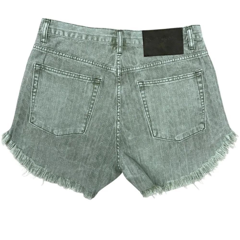 One Teaspoon Outlaws MidWaist MidLength Boyfriend Denim Shorts Khaki Size 30 NWT - Image 3