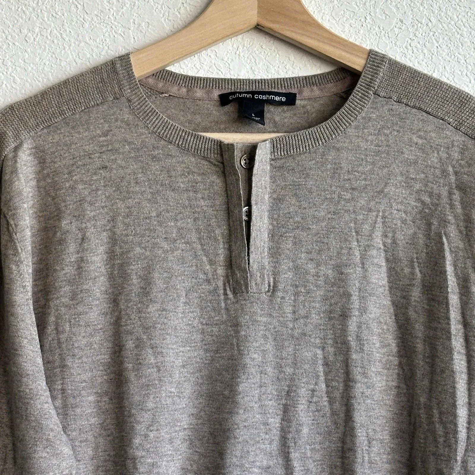 Autumn Cashmere sweater imported Italian yarn Cotton Cashmere L Lightweight - Image 5