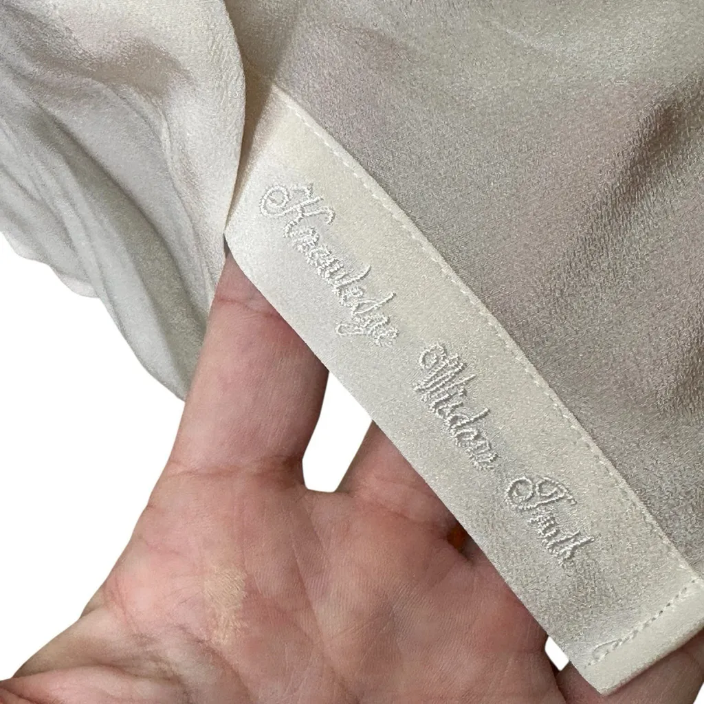 Robert Graham NWT 100% Silk Ivory Long Sleeve Button Down Shirt Blouse XS Lexi - Image 6