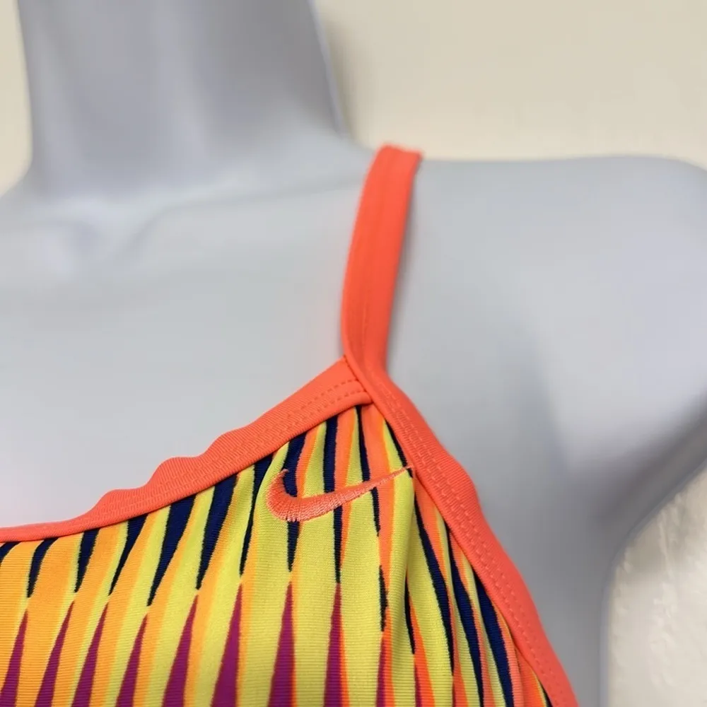 Women's Nike Shutter Multicolor Orange Navy Purple Swimsuit Size 10 EUC #1290 - Image 5