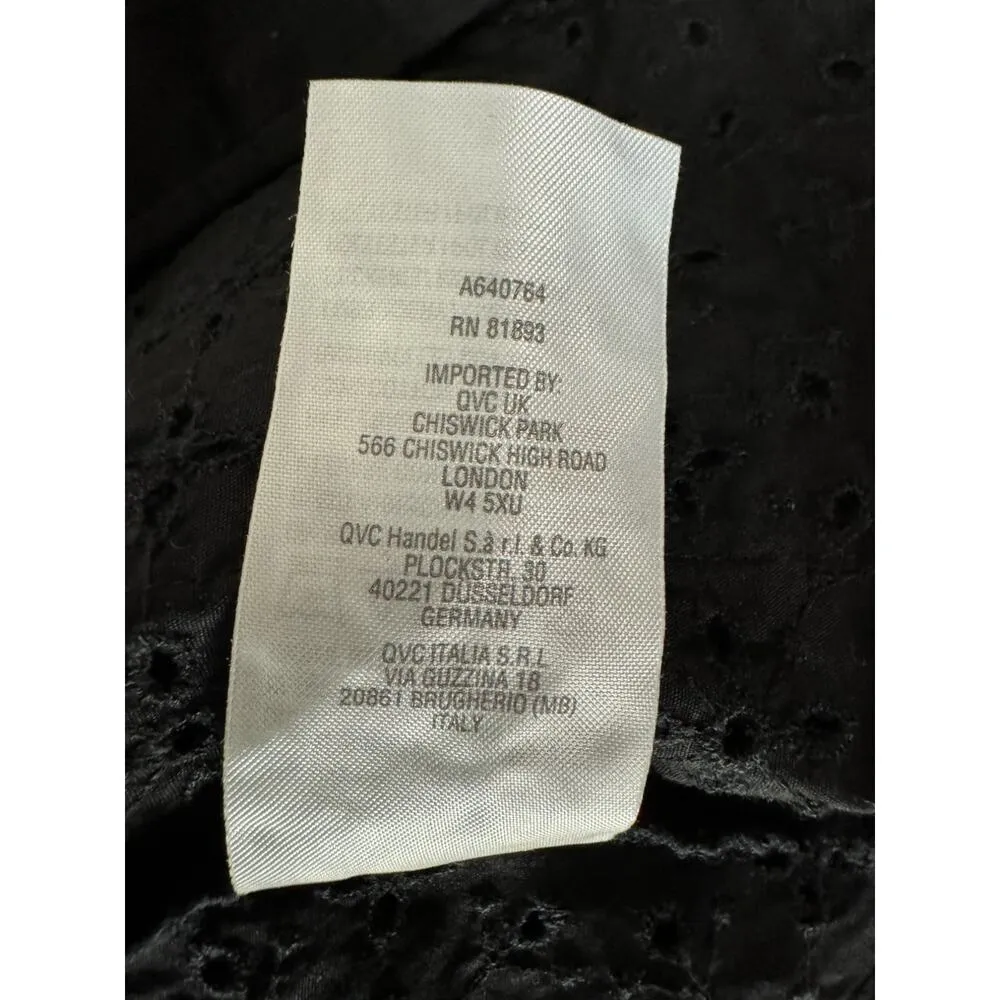 Isaac Mizrahi Live! Embroidered Cotton Eyelet Jacket Pitch Black X - Image 12