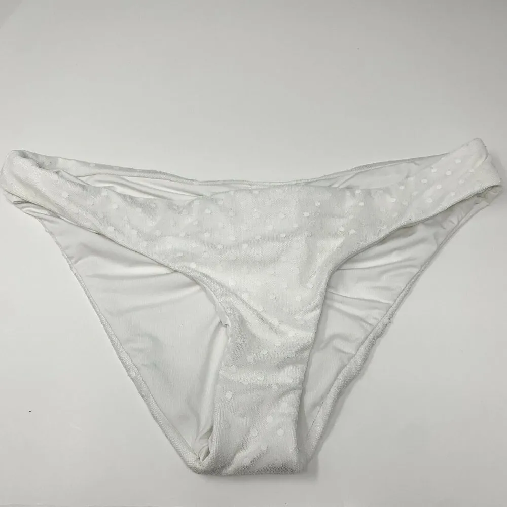 BECCA by Rebecca Virtue Women White Shirred Hipster Bikini Bottoms Size XL - Image 2