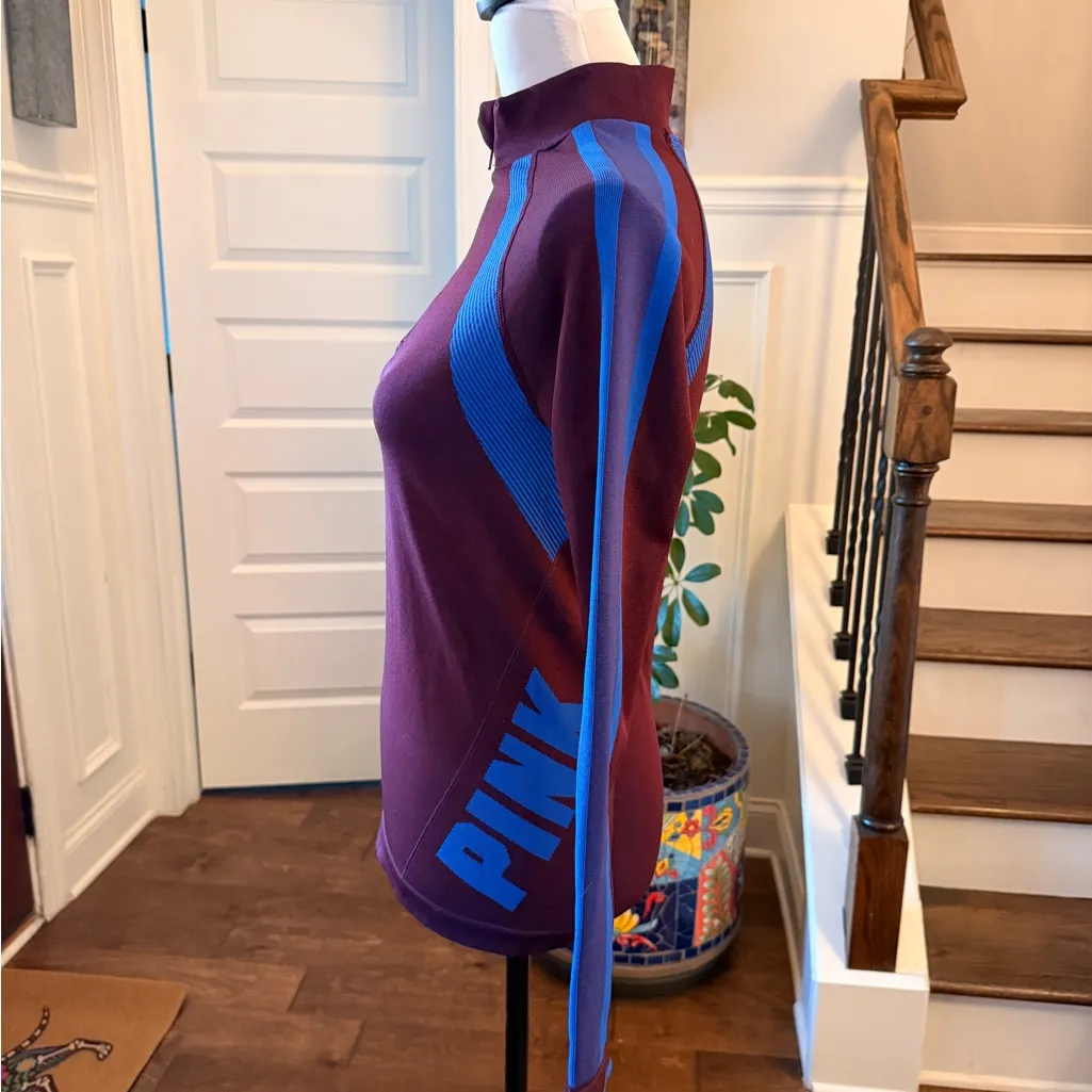 Victoria's Secret Pink NWOT Cool/Comfy Long Sleeve Fitted 3/4 Zip Athletic Top - Image 3